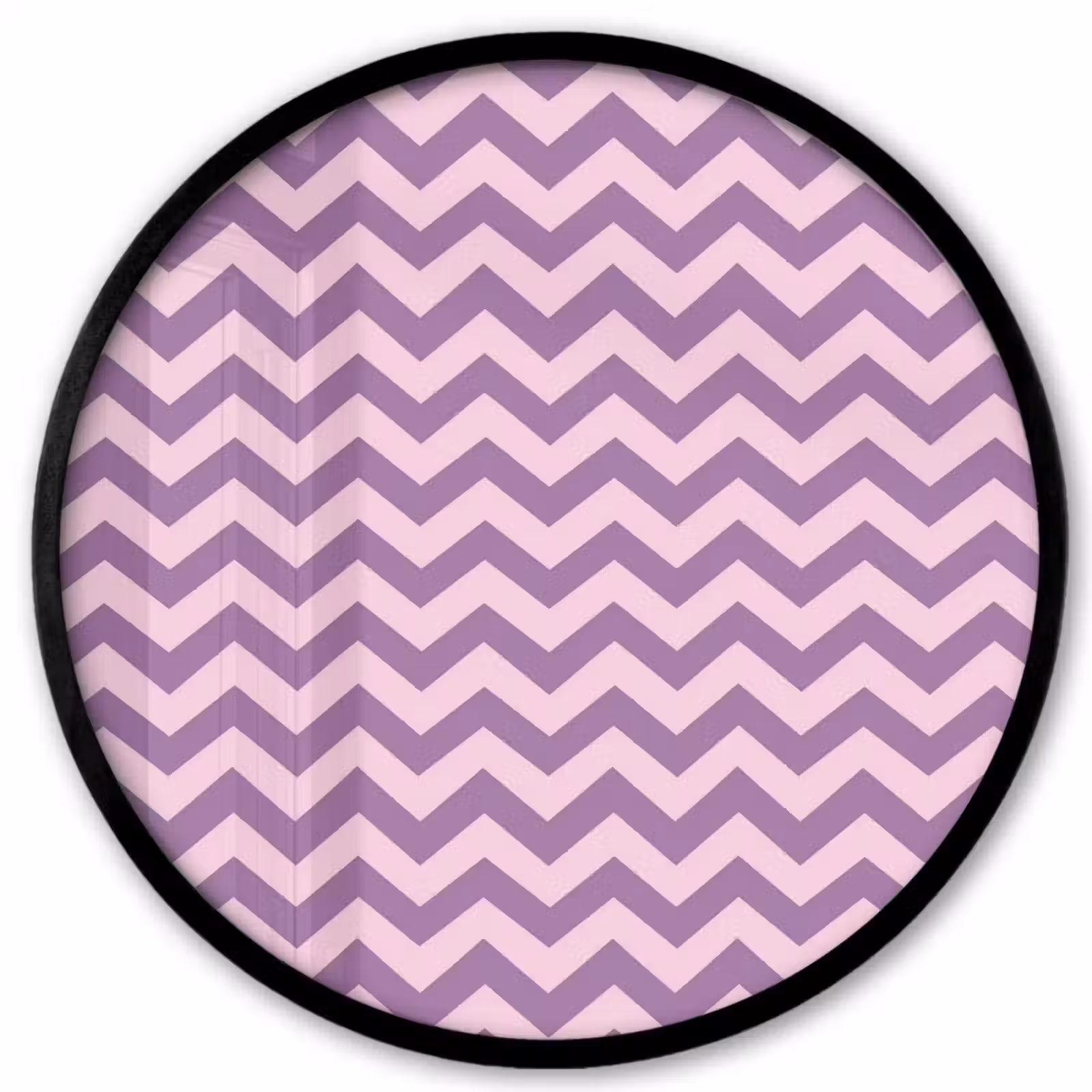 Ronde fotolijst - Paars - Roze - Geometrisch - Chevron - Zigzag - Patroon — 1