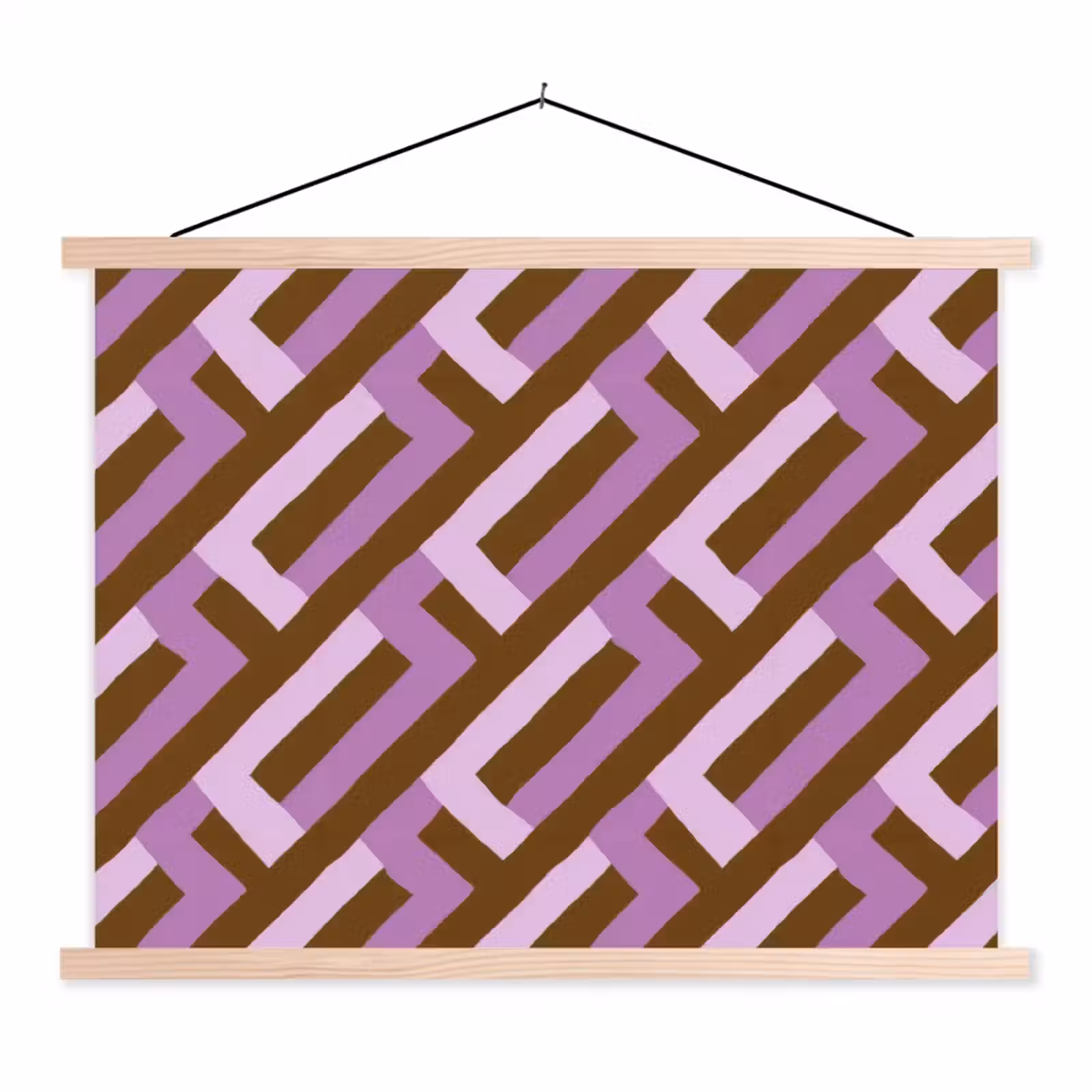 Schoolplaat - Bruin - Roze - Geometrisch - Meander - Patroon — 1