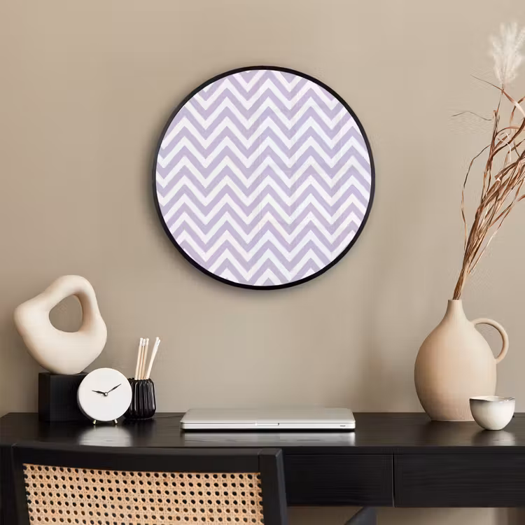 Ronde fotolijst - Lila - Geometrisch - Chevron - Zigzag - Patroon — 3