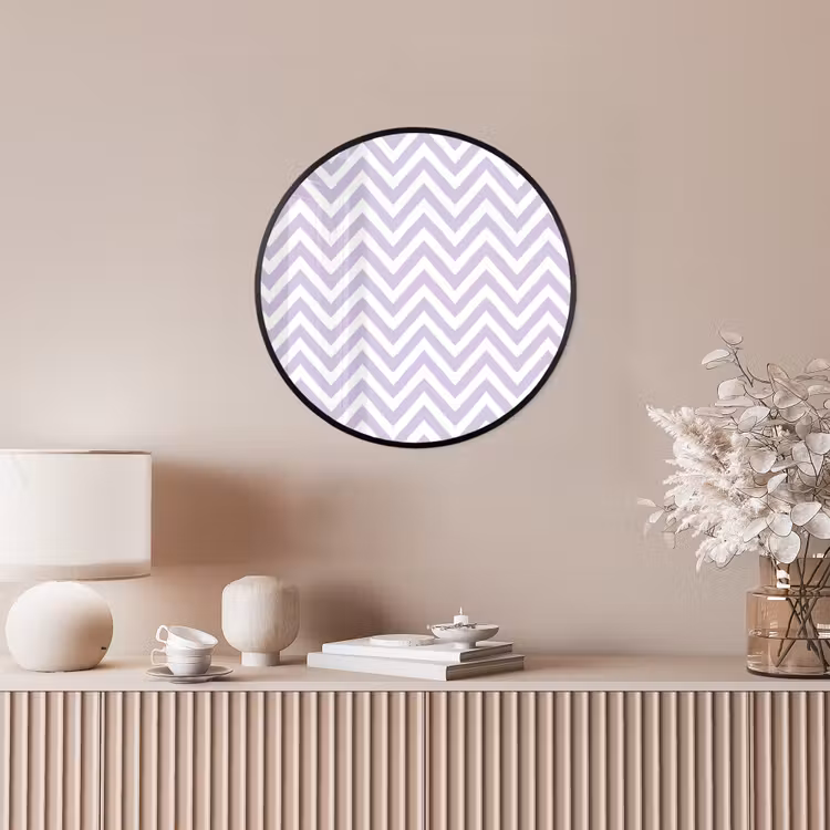 Ronde fotolijst - Lila - Geometrisch - Chevron - Zigzag - Patroon — 5