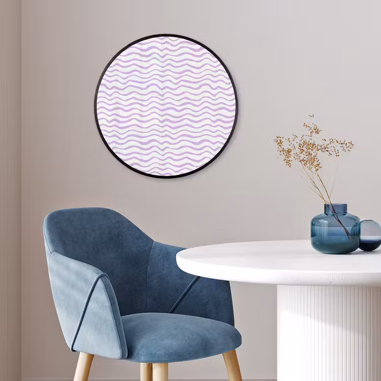 Ronde fotolijst - Lila - Geometrisch - Golfjes - Lijnen - Patroon — 4