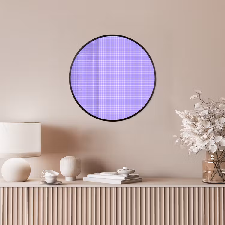 Ronde fotolijst - Paars - Geometrisch - Raster - Minimalistisch - Patroon — 5