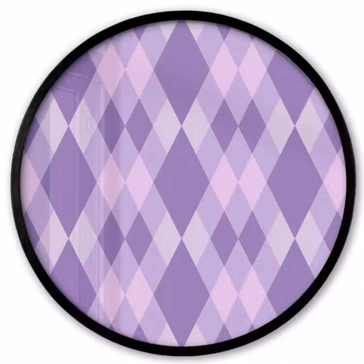 Ronde fotolijst - Paars - Geometrisch - Ruiten - Argyle - Patroon — 1