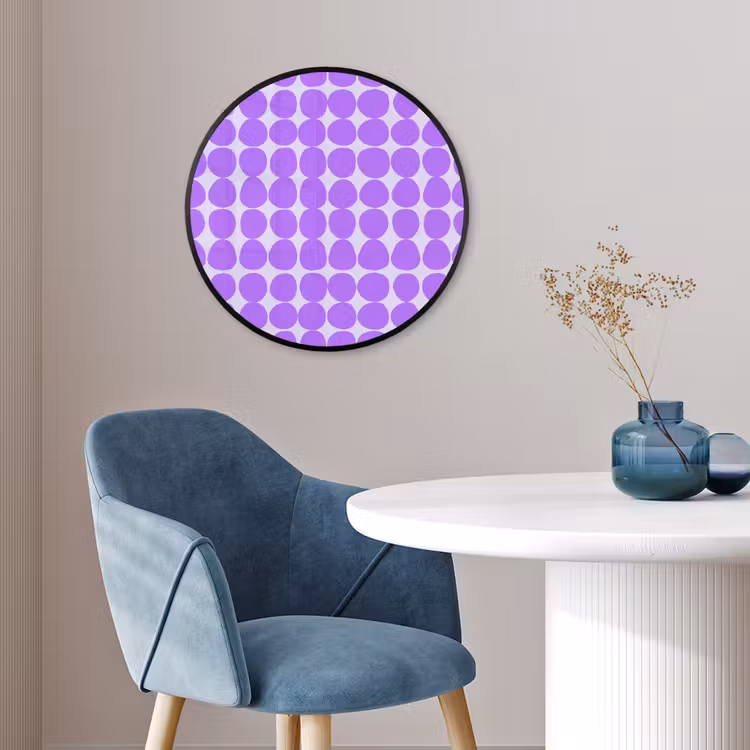 Ronde fotolijst - Paars - Geometrisch - Stippen - Polka Dot - Patroon — 4
