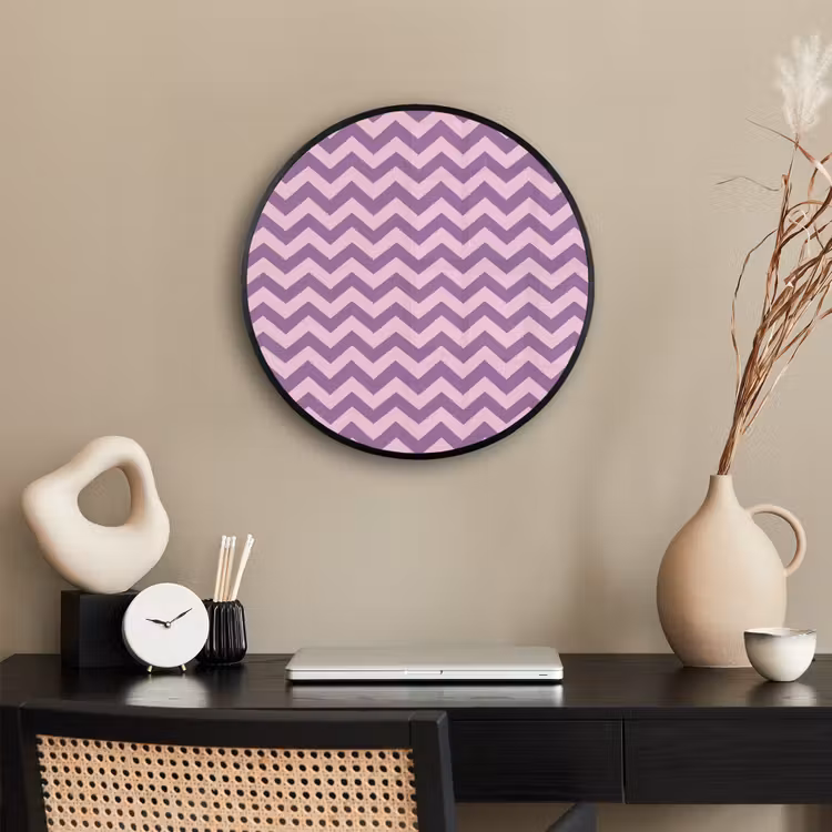 Ronde fotolijst - Paars - Roze - Geometrisch - Chevron - Zigzag - Patroon — 3