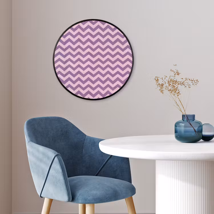 Ronde fotolijst - Paars - Roze - Geometrisch - Chevron - Zigzag - Patroon — 4