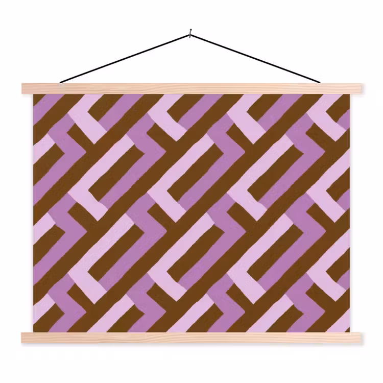 Schoolplaat - Bruin - Roze - Geometrisch - Meander - Patroon — 1