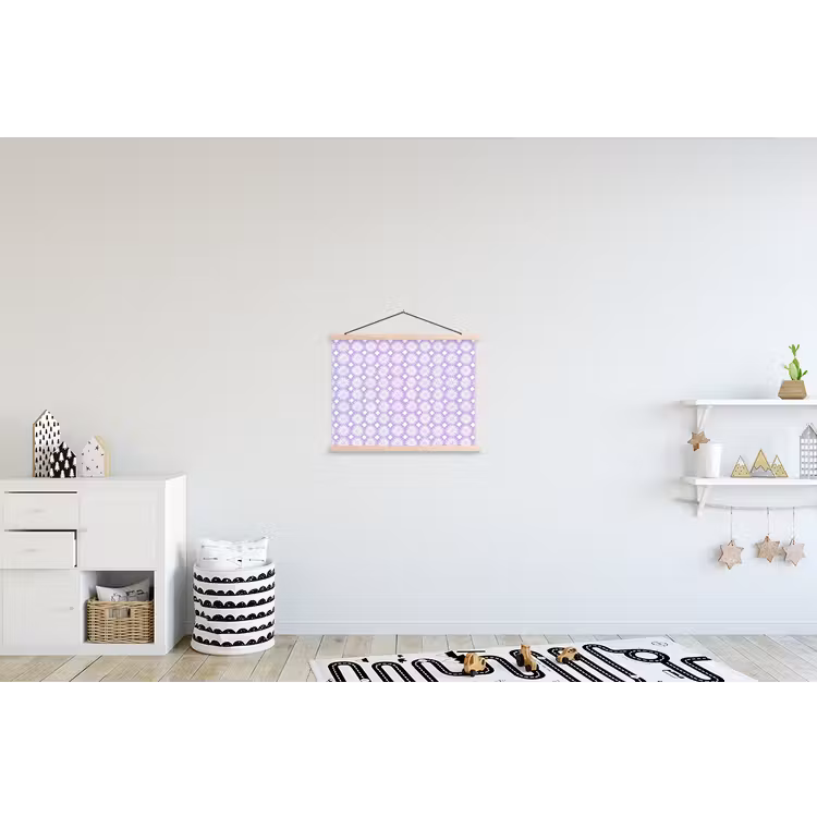 Schoolplaat - Lila - Botanisch - Bloemen - Margrieten - Patroon — 3