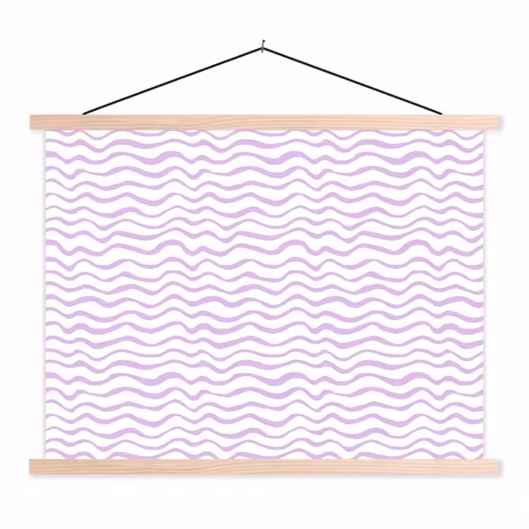 Schoolplaat - Lila - Geometrisch - Golfjes - Lijnen - Patroon — 1