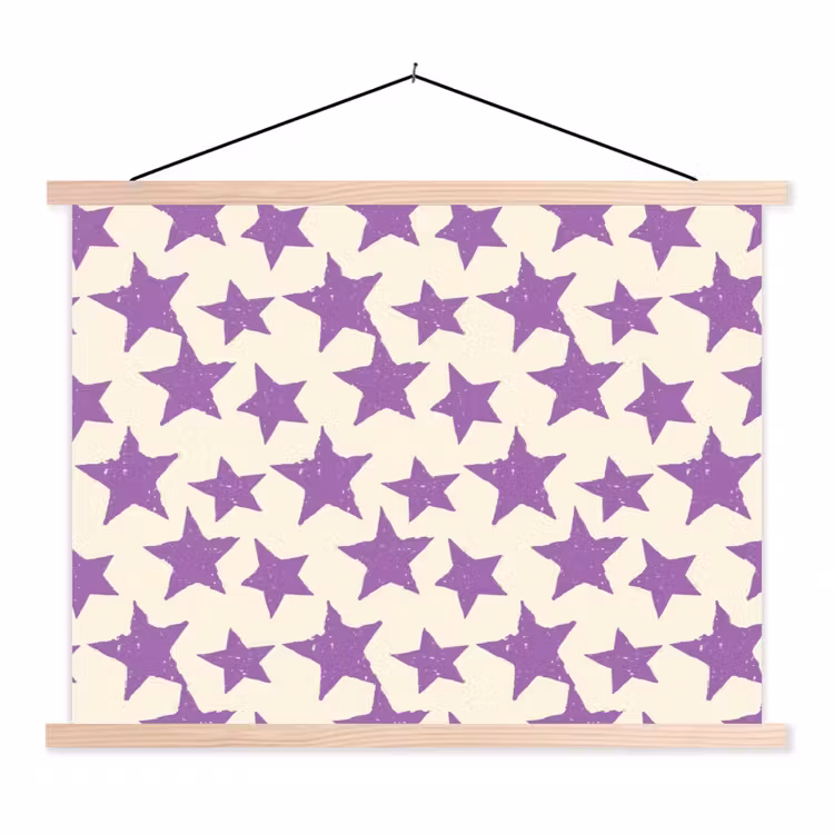 Schoolplaat - Paars - Geometrisch - Sterren - Stempel - Patroon — 1