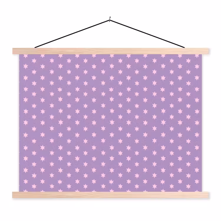 Schoolplaat - Paars - Roze - Sterren - Geometrisch - Patroon — 1