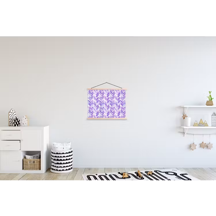 Schoolplaat - Paars - Visgraat - Aquarel - Penseelstreken - Patroon — 3