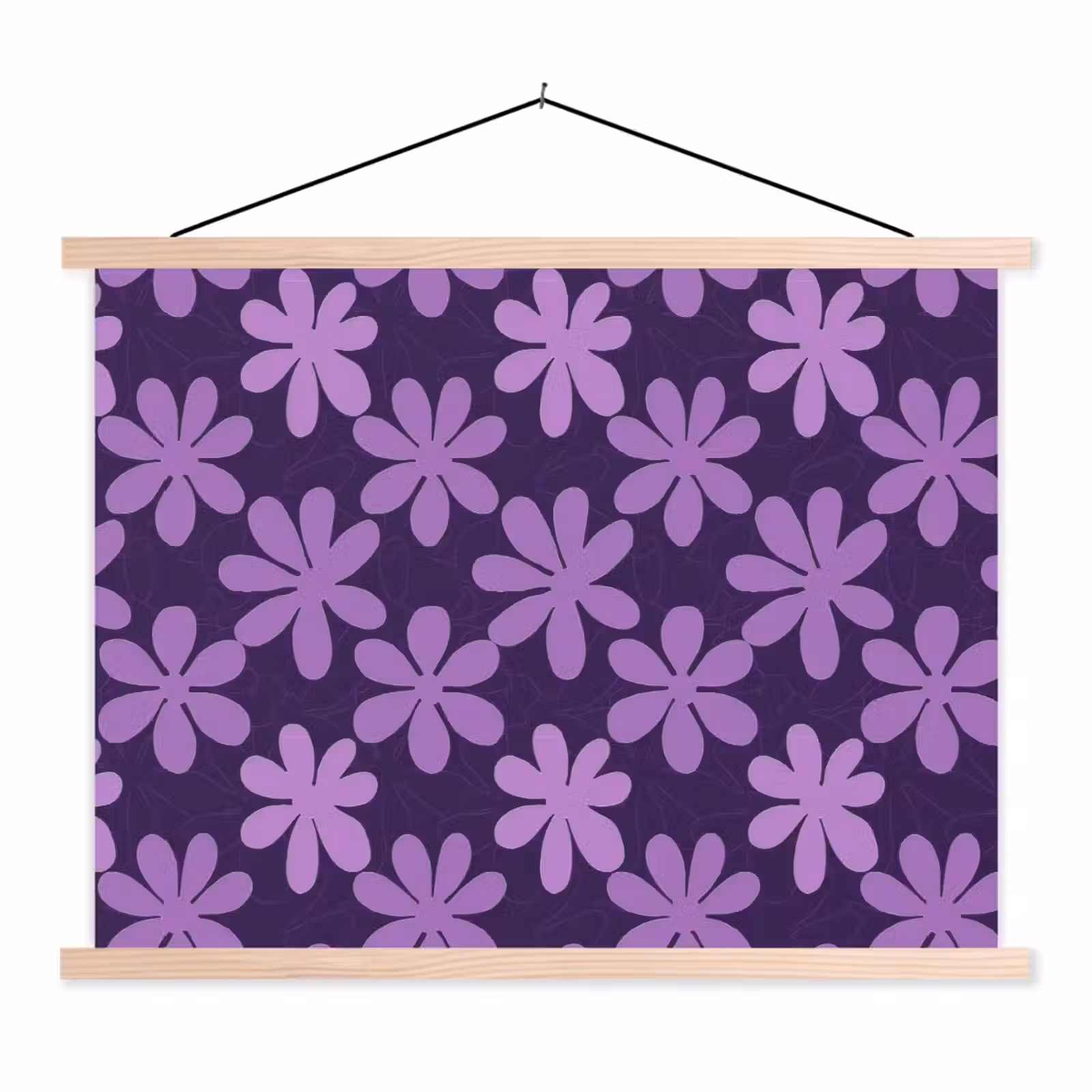 Schoolplaat - Paars - Botanisch - Bloemen - Retro - Patroon — 1