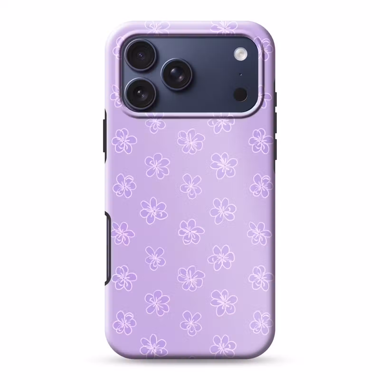 Telefoonhoesje Toughcase - Lila - Botanisch - Bloemen - Handgetekend - Patroon — 1