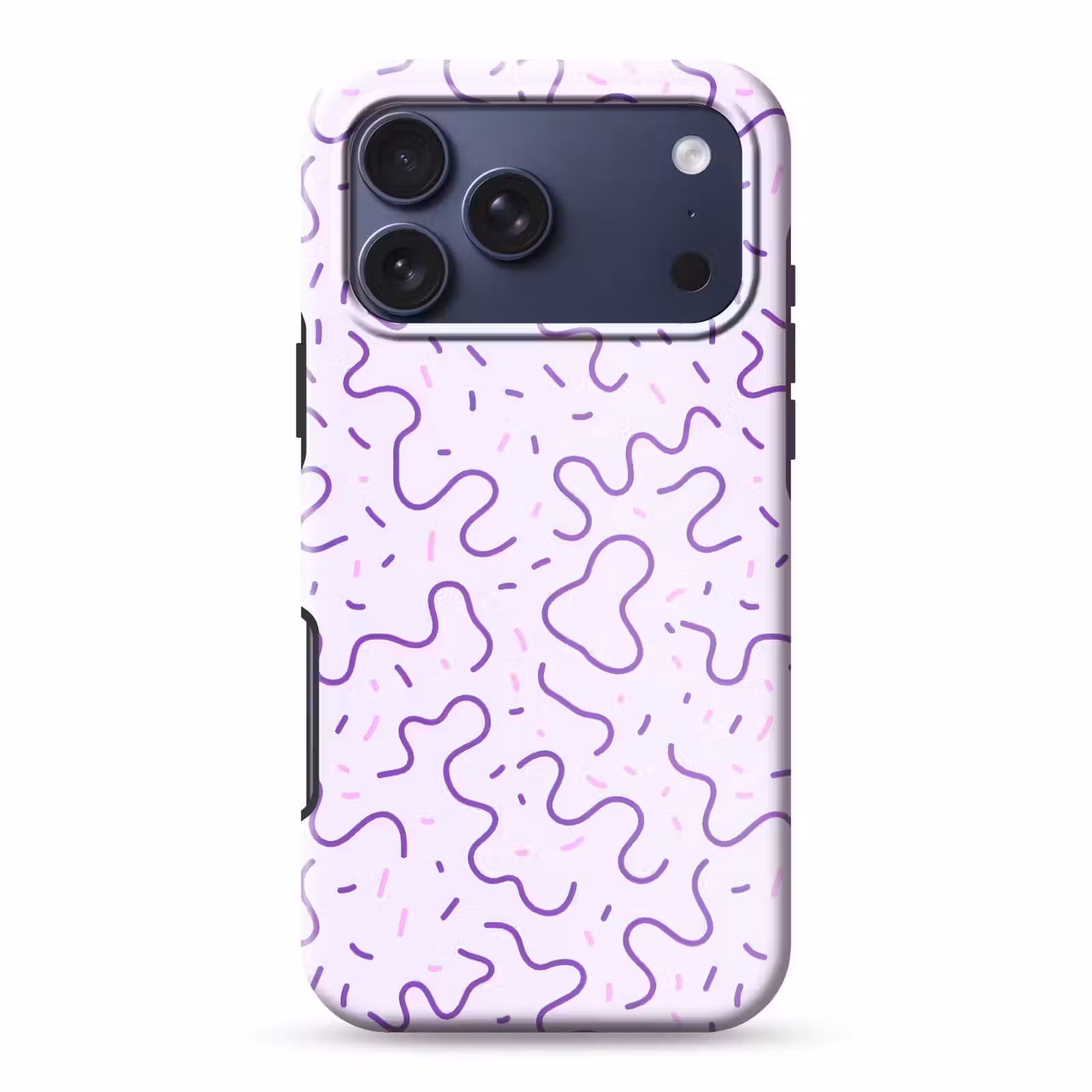 Telefoonhoesje Toughcase - Paars - Abstract - Memphis - Retro - Spikkels - Patroon — 1