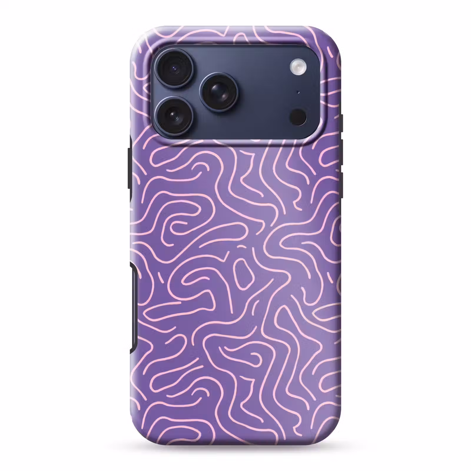Telefoonhoesje Toughcase - Paars - Roze - Abstract - Lijnen - Doolhof - Patroon — 1