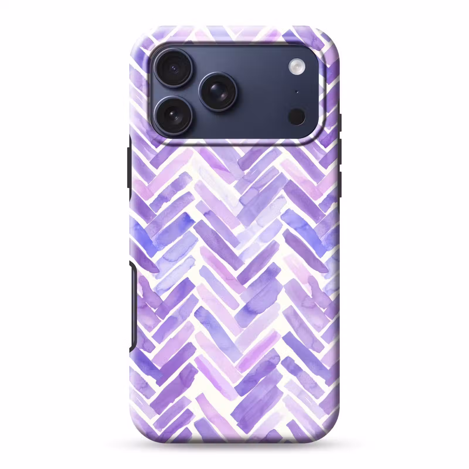 Telefoonhoesje Toughcase - Paars - Visgraat - Aquarel - Penseelstreken - Patroon — 1