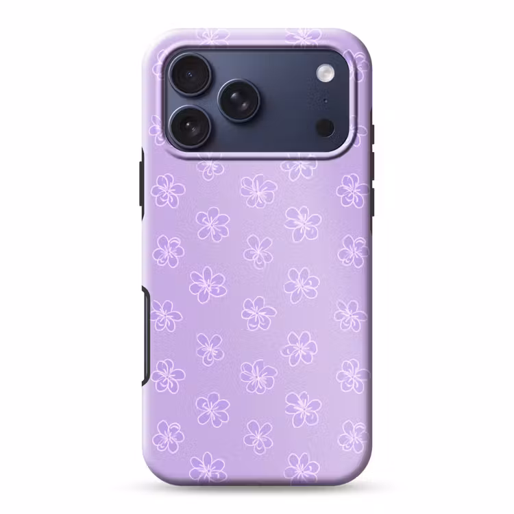 Telefoonhoesje Toughcase - Lila - Botanisch - Bloemen - Handgetekend - Patroon — 1