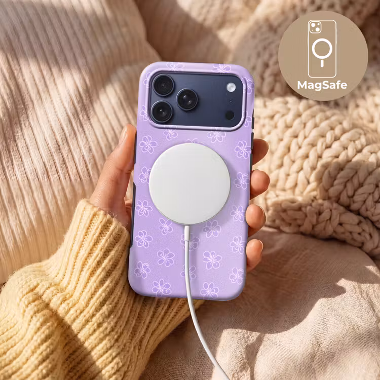 Telefoonhoesje Toughcase - Lila - Botanisch - Bloemen - Handgetekend - Patroon — 8