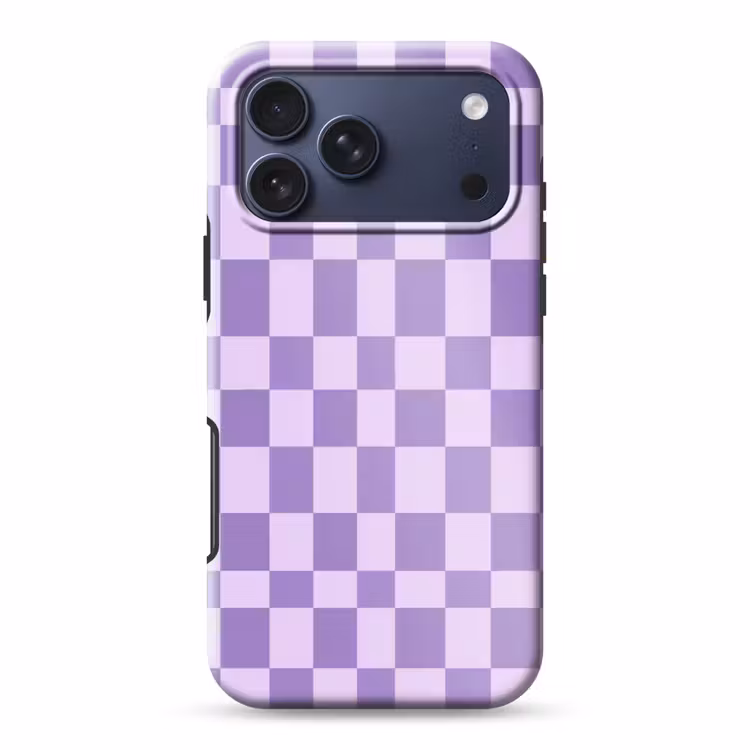 Telefoonhoesje Toughcase - Paars - Geometrisch - Dambord - Blokken - Patroon — 1