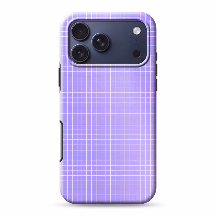 Telefoonhoesje Toughcase - Paars - Geometrisch - Raster - Minimalistisch - Patroon — 1