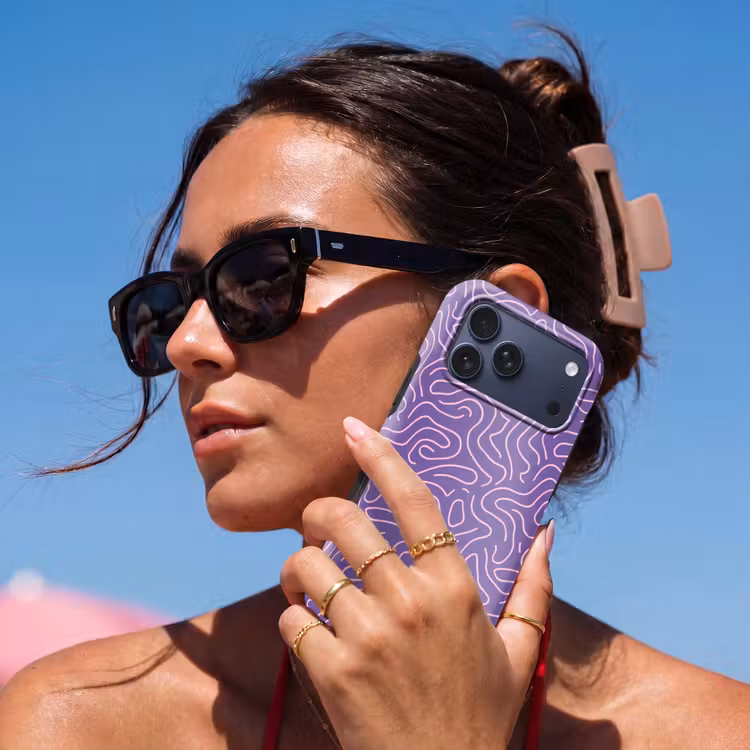 Telefoonhoesje Toughcase - Paars - Roze - Abstract - Lijnen - Doolhof - Patroon — 6
