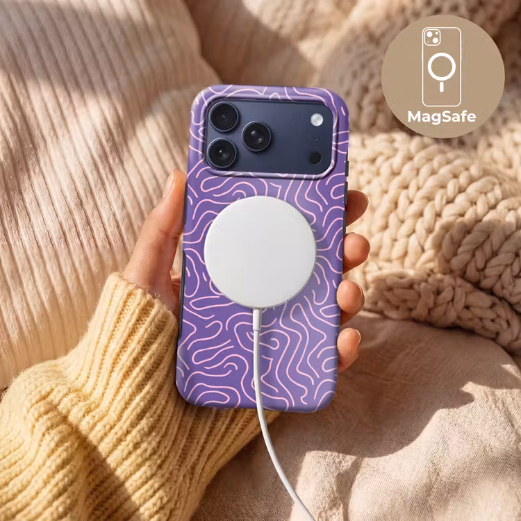 Telefoonhoesje Toughcase - Paars - Roze - Abstract - Lijnen - Doolhof - Patroon — 8