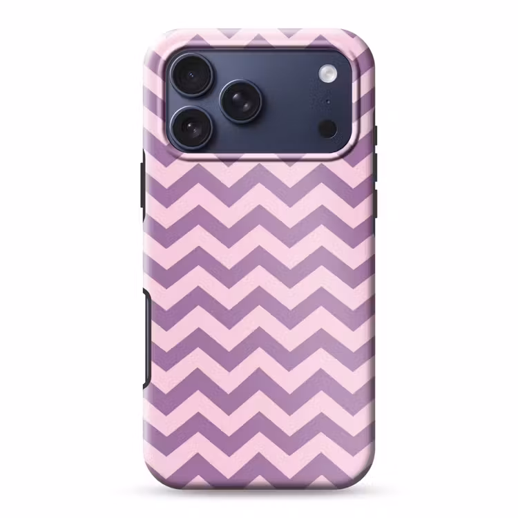 Telefoonhoesje Toughcase - Paars - Roze - Geometrisch - Chevron - Zigzag - Patroon — 1