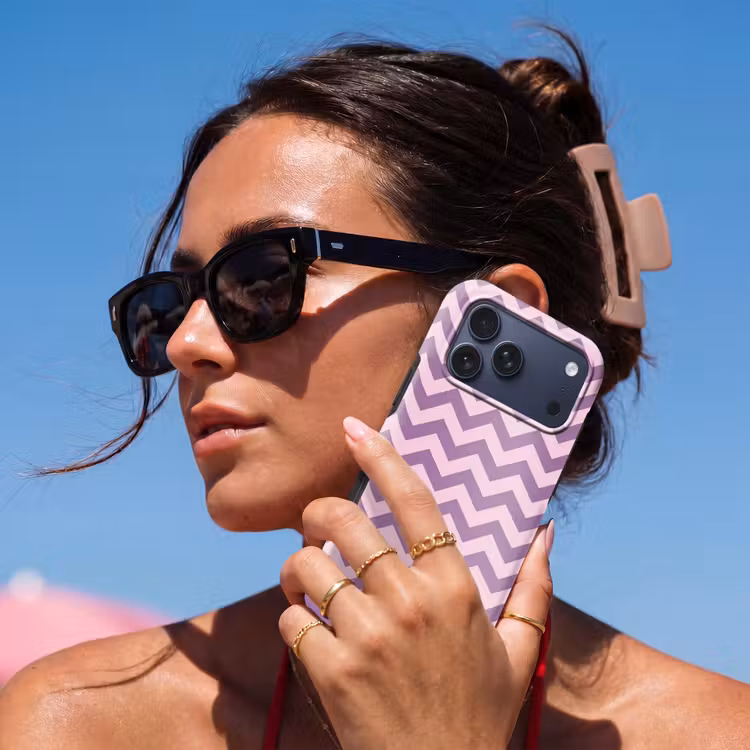 Telefoonhoesje Toughcase - Paars - Roze - Geometrisch - Chevron - Zigzag - Patroon — 6