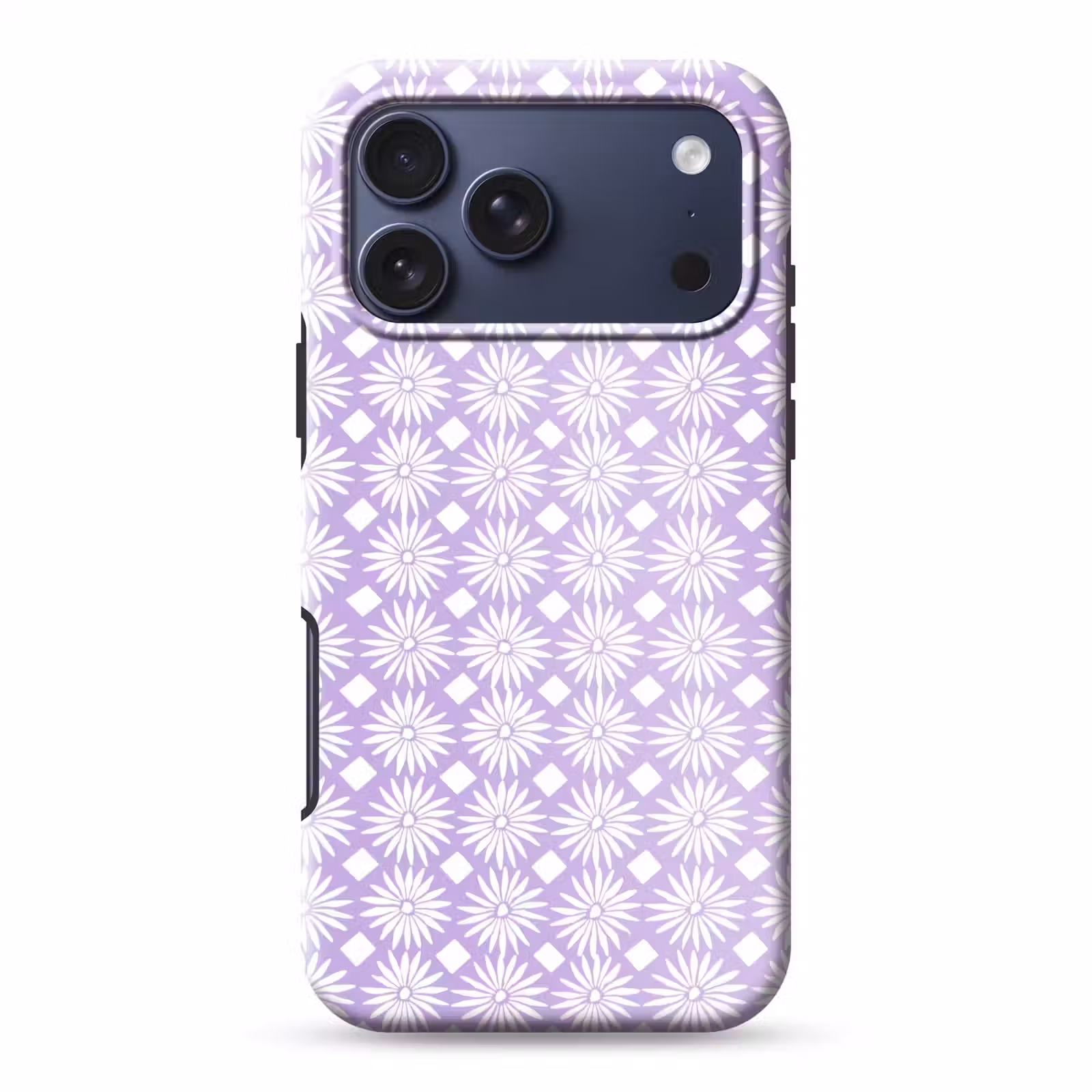 Telefoonhoesje Toughcase - Lila - Botanisch - Bloemen - Margrieten - Patroon — 1
