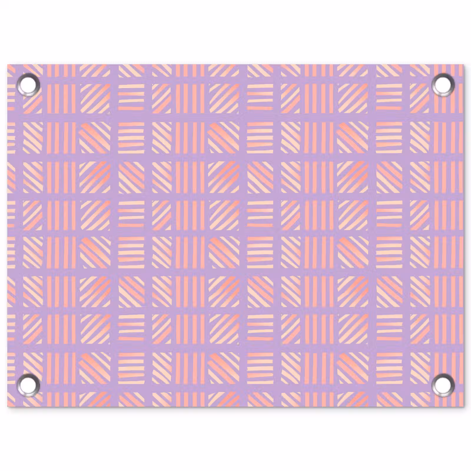 Tuinposter - Paars - Roze - Geometrisch - Strepen - Blokken - Patroon — 1