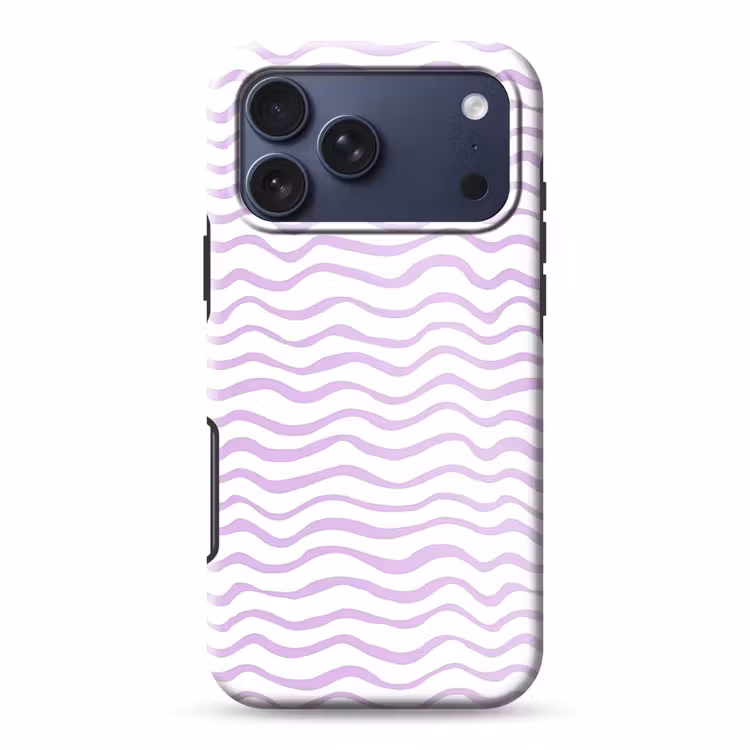 Telefoonhoesje Toughcase - Lila - Geometrisch - Golfjes - Lijnen - Patroon — 1