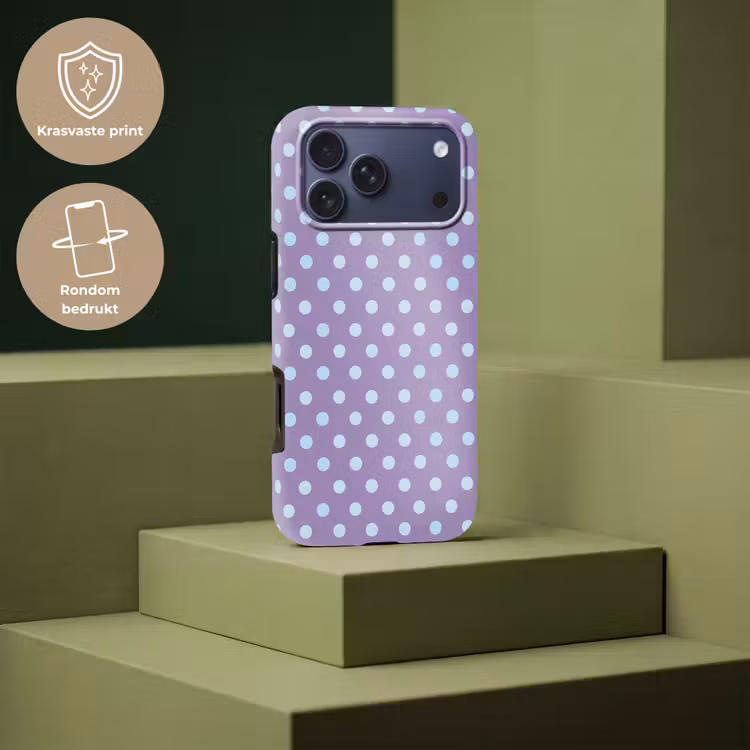 Telefoonhoesje Toughcase - Paars - Blauw - Geometrisch - Stippen - Polka Dot - Patroon — 7