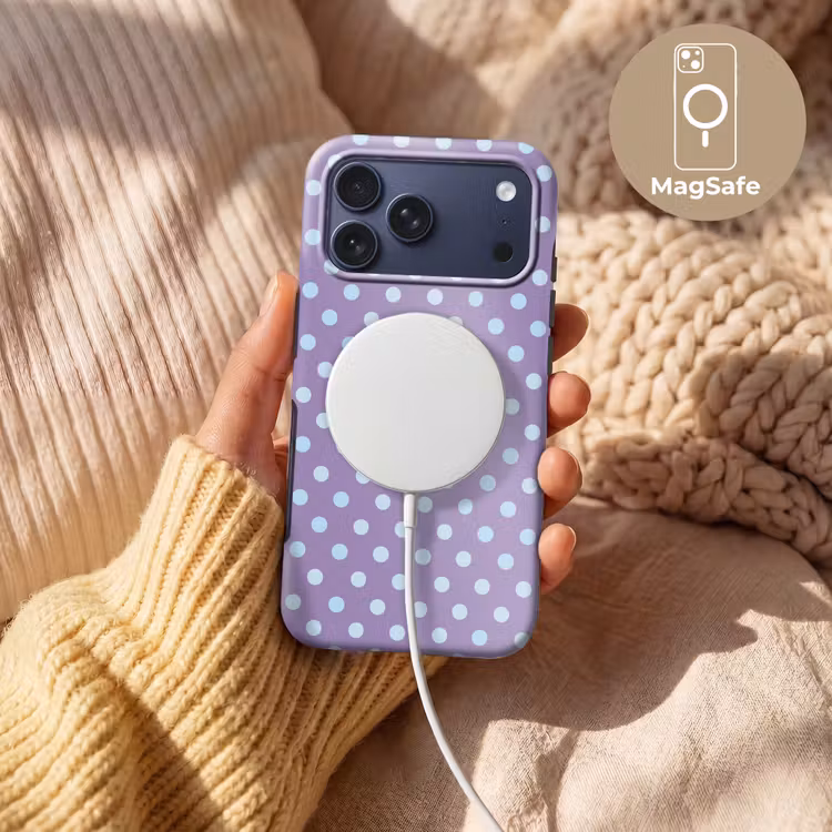Telefoonhoesje Toughcase - Paars - Blauw - Geometrisch - Stippen - Polka Dot - Patroon — 8