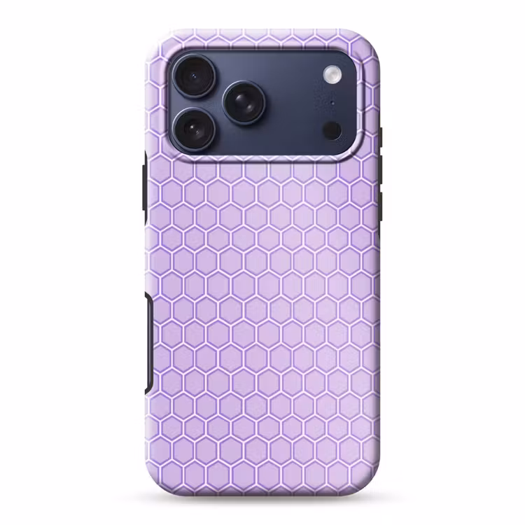 Telefoonhoesje Toughcase - Paars - Geometrisch - Honeycomb - Bijenraat - Patroon — 1
