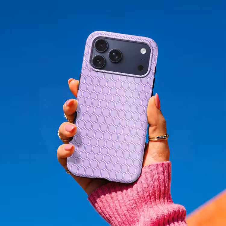 Telefoonhoesje Toughcase - Paars - Geometrisch - Honeycomb - Bijenraat - Patroon — 2