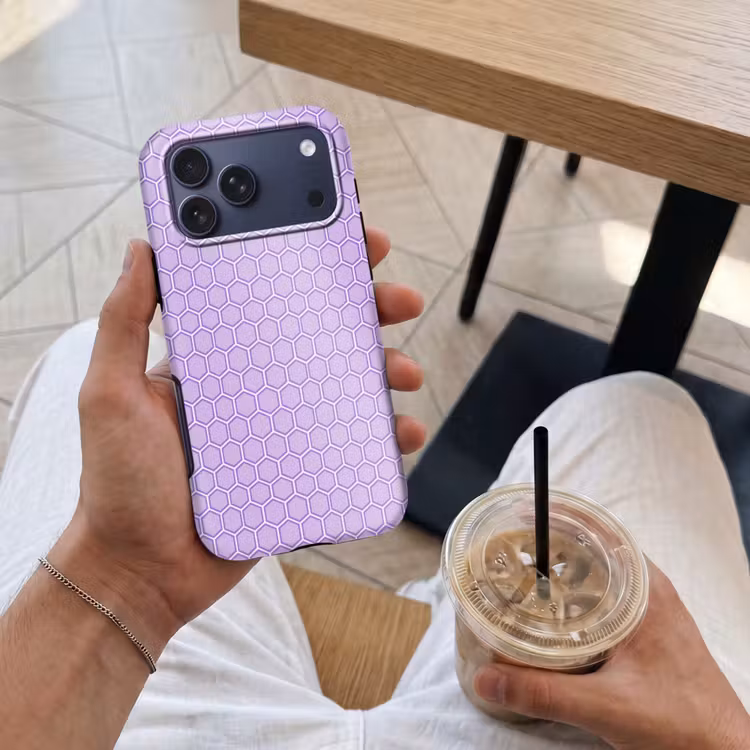 Telefoonhoesje Toughcase - Paars - Geometrisch - Honeycomb - Bijenraat - Patroon — 4