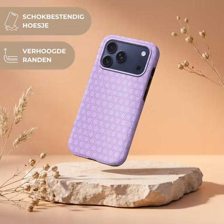 Telefoonhoesje Toughcase - Paars - Geometrisch - Honeycomb - Bijenraat - Patroon — 5