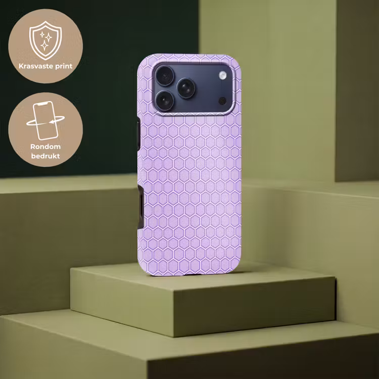 Telefoonhoesje Toughcase - Paars - Geometrisch - Honeycomb - Bijenraat - Patroon — 7
