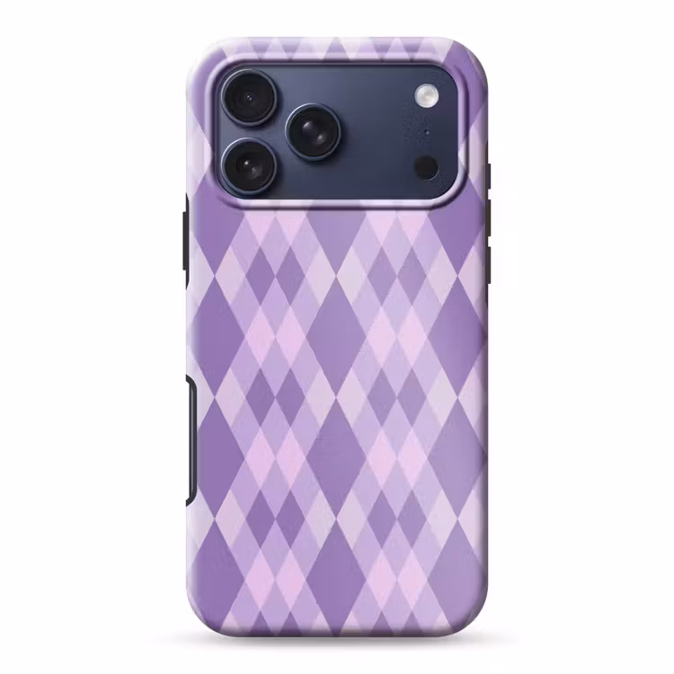 Telefoonhoesje Toughcase - Paars - Geometrisch - Ruiten - Argyle - Patroon — 1