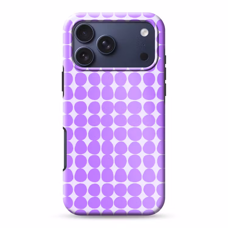 Telefoonhoesje Toughcase - Paars - Geometrisch - Stippen - Polka Dot - Patroon — 1