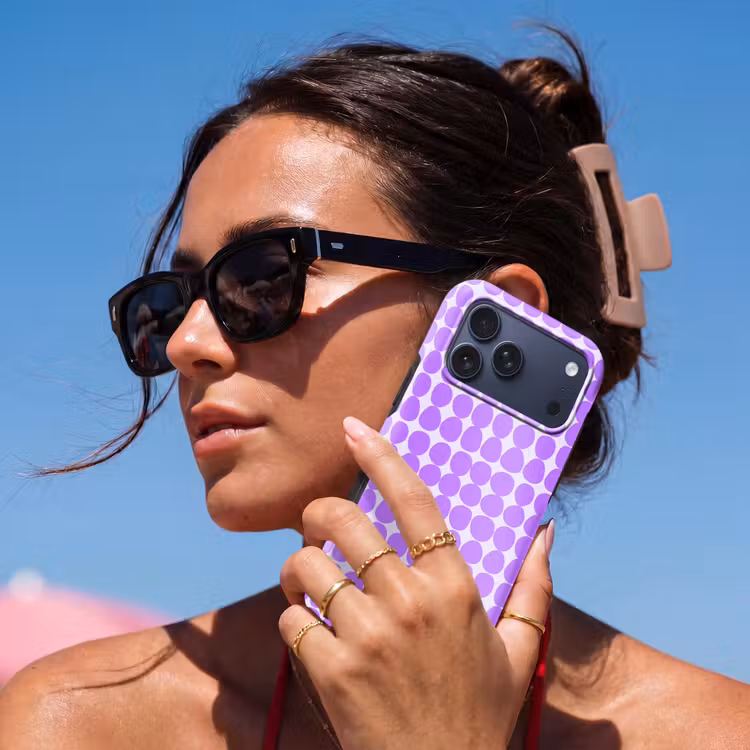 Telefoonhoesje Toughcase - Paars - Geometrisch - Stippen - Polka Dot - Patroon — 6