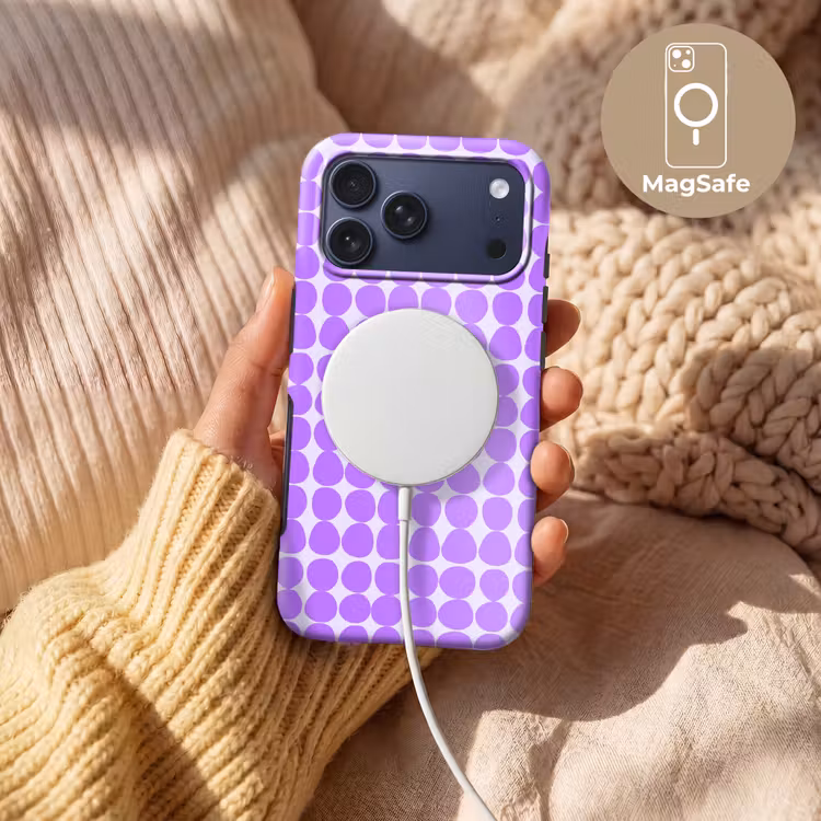 Telefoonhoesje Toughcase - Paars - Geometrisch - Stippen - Polka Dot - Patroon — 8