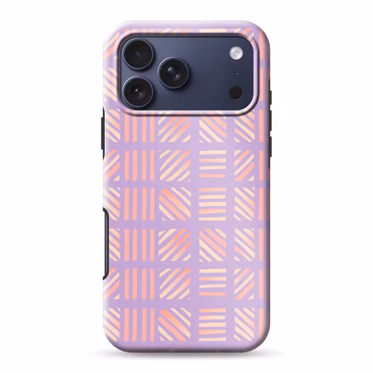 Telefoonhoesje Toughcase - Paars - Roze - Geometrisch - Strepen - Blokken - Patroon — 1