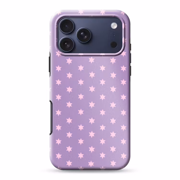 Telefoonhoesje Toughcase - Paars - Roze - Sterren - Geometrisch - Patroon — 1