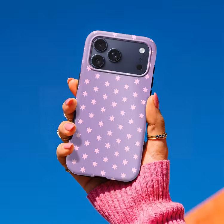 Telefoonhoesje Toughcase - Paars - Roze - Sterren - Geometrisch - Patroon — 2