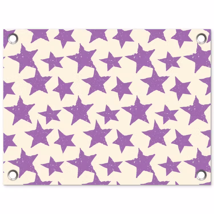 Tuinposter - Paars - Geometrisch - Sterren - Stempel - Patroon — 1