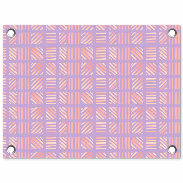 Tuinposter - Paars - Roze - Geometrisch - Strepen - Blokken - Patroon — 1
