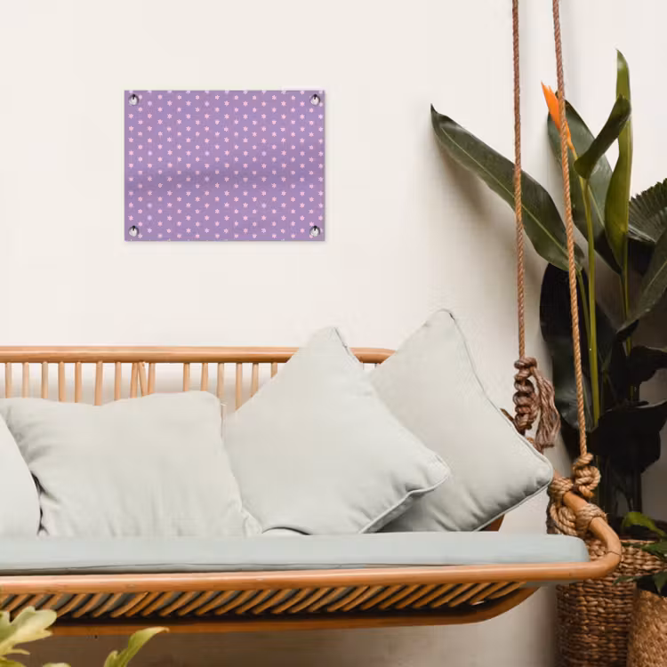 Tuinposter - Paars - Roze - Sterren - Geometrisch - Patroon — 5