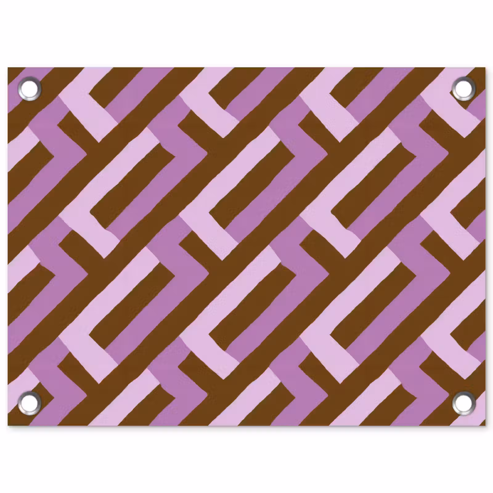 Tuinposter - Bruin - Roze - Geometrisch - Meander - Patroon — 1